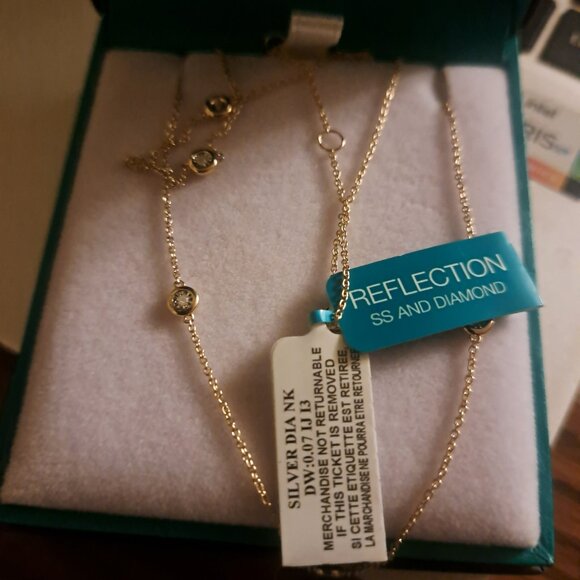 NWT EFFY Gold covered sterling silver and diamonds necklace - Picture 4 of 4